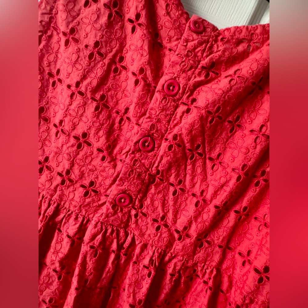 Hanna Andersson Tomato Red Eyelet Dress - Picture 3 of 4